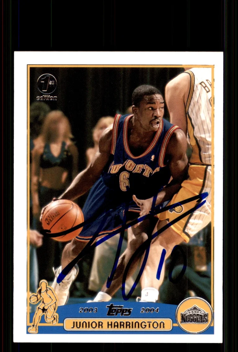 Signed Basketball Card Auto Junior Harrington 2003-04 Topps 1st Ed. #162 Nuggets