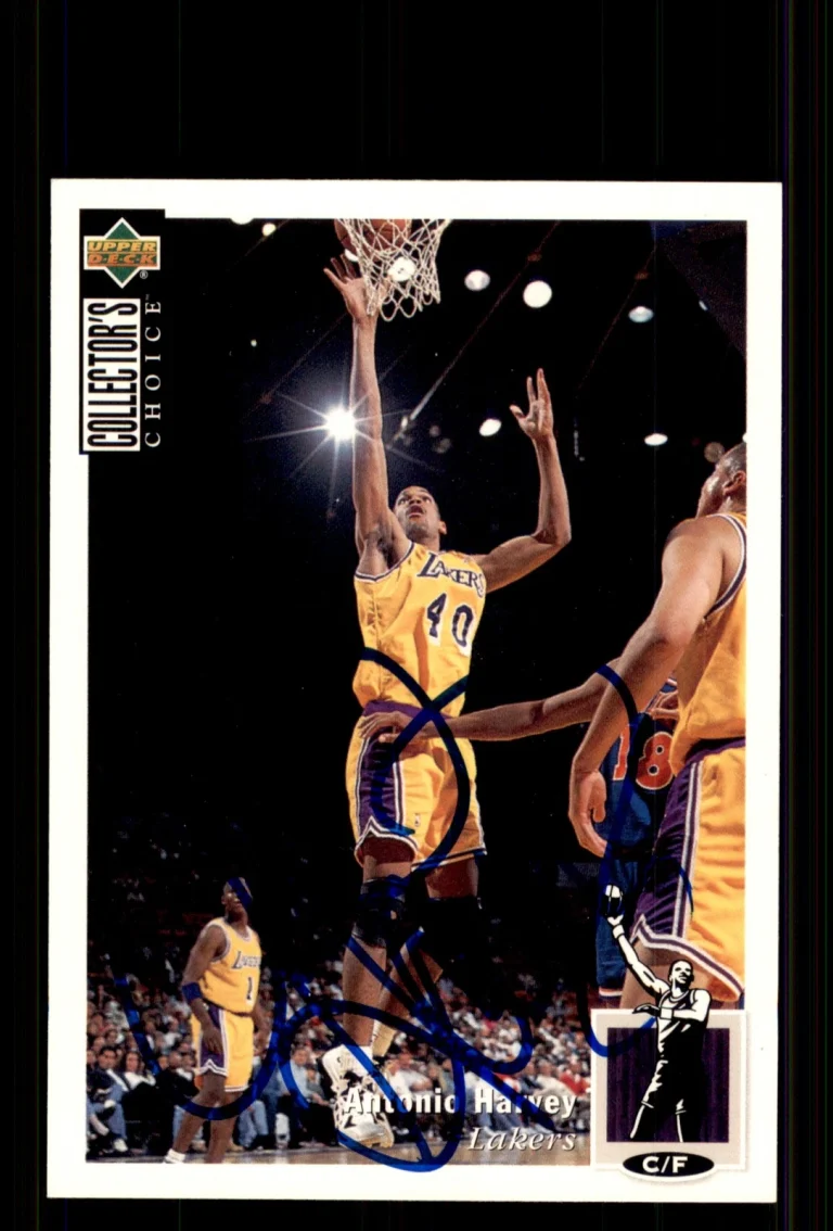 Signed Basketball Card Auto Antonio Harvey 1994-95 Collector's Choice #85 Lakers
