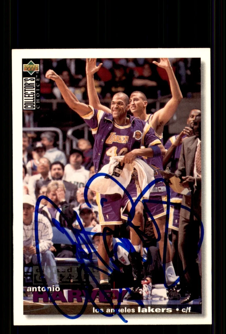 Signed Basketball Card Auto Antonio Harvey 1995-96 Collector's Choice #29