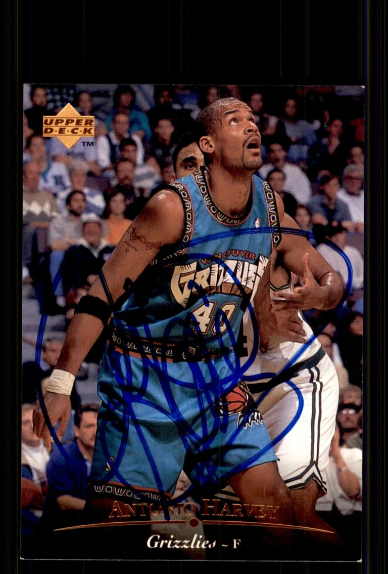 Signed Basketball Card Auto Antonio Harvey 1995-96 Upper Deck #261 Grizzlies