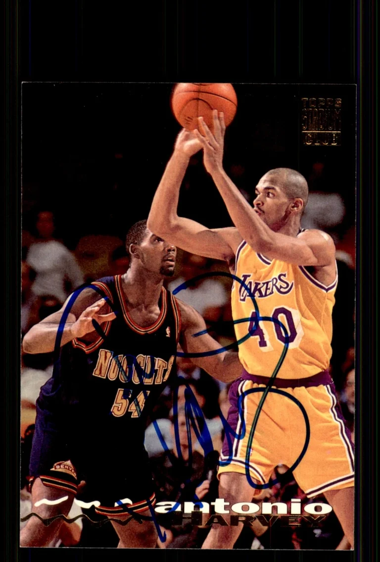 Signed Basketball Card Auto Antonio Harvey 1993-94 Stadium Club #327 LA Lakers