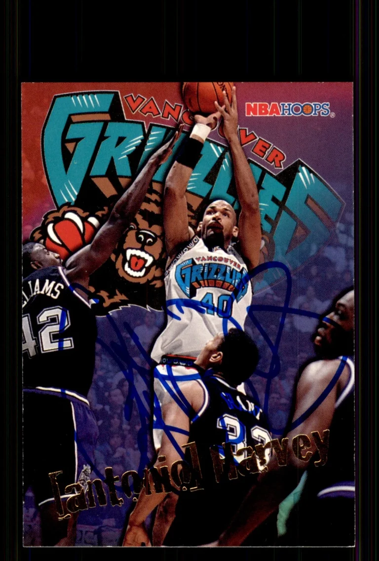 Signed Basketball Card Auto Antonio Harvey 1995-96 Hoops #352 Grizzlies
