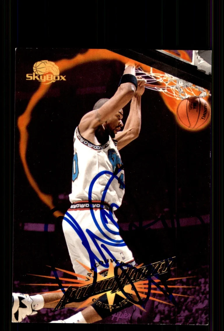 Signed Basketball Card Auto Antonio Harvey 1995-96 SkyBox Premium #215 Grizzlies
