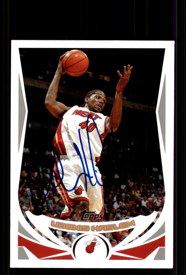 Signed Basketball Card Auto Udonis Haslem 2004-05 Topps #12 Miami Heat