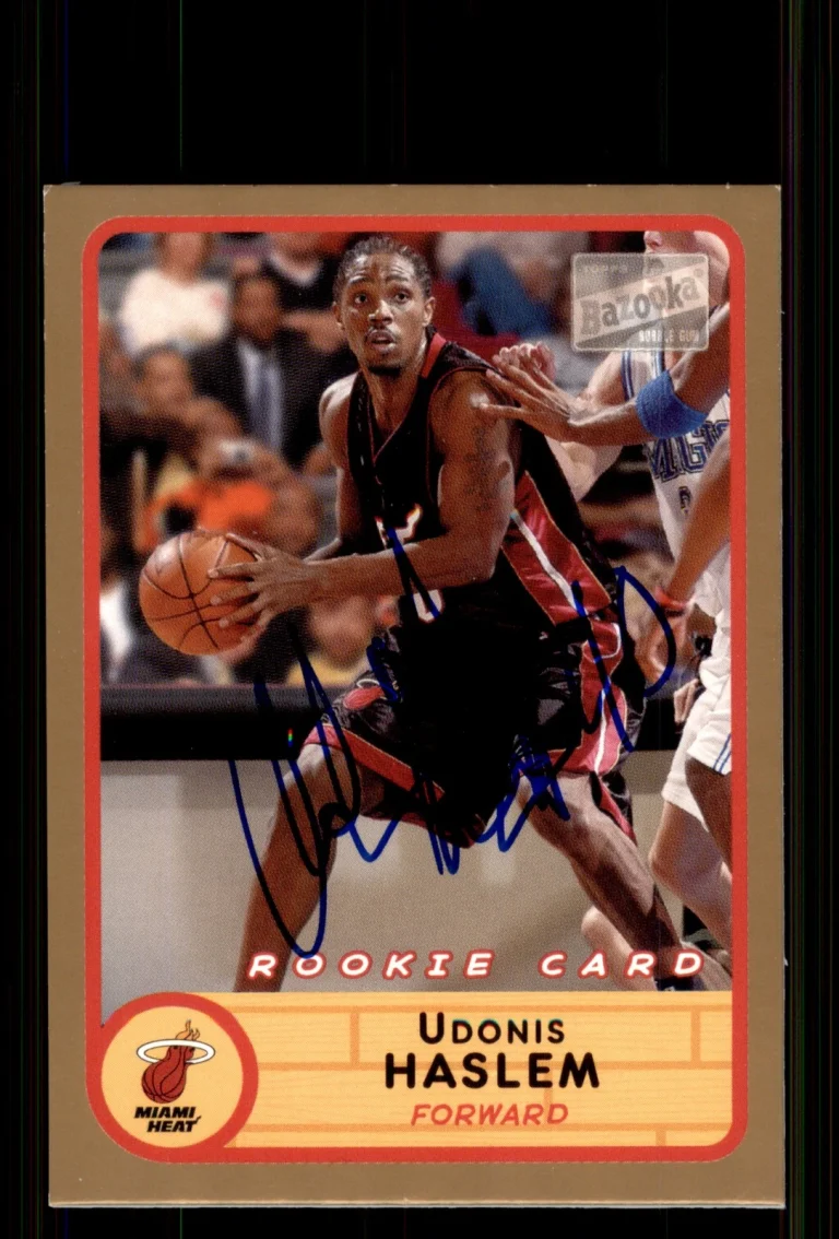 Signed Basketball Card Auto Udonis Haslem 2003-04 Bazooka #257 Miami Heat