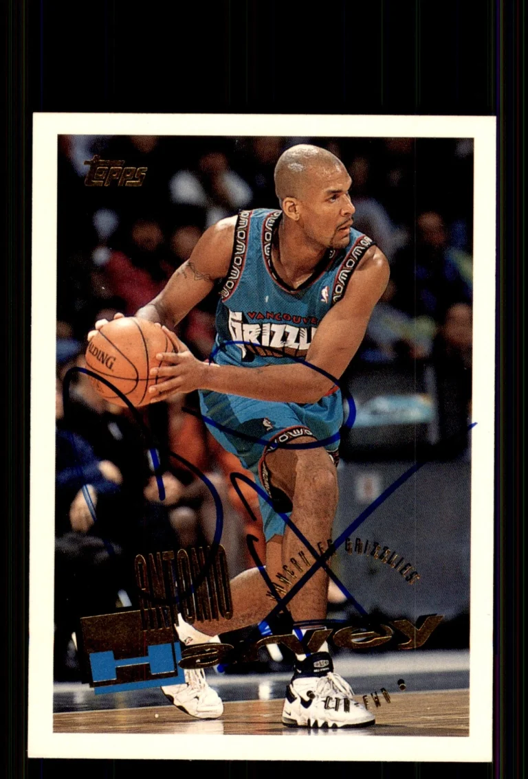 Signed Basketball Card Auto Antonio Harvey 1995-96 Topps #236 Grizzlies
