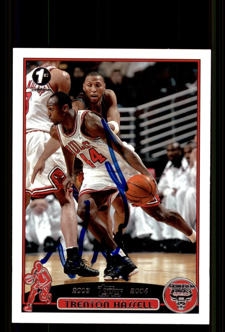 Signed Basketball Card Auto Trenton Hassell 2003-04 Topps 1st Ed #97 Bulls