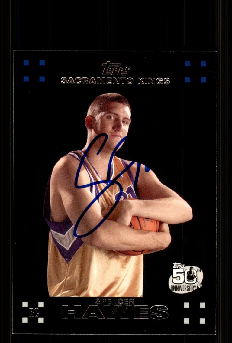 Signed Basketball Card Auto Spencer Hawes 2007-08 Topps #120 Sacramento Kings