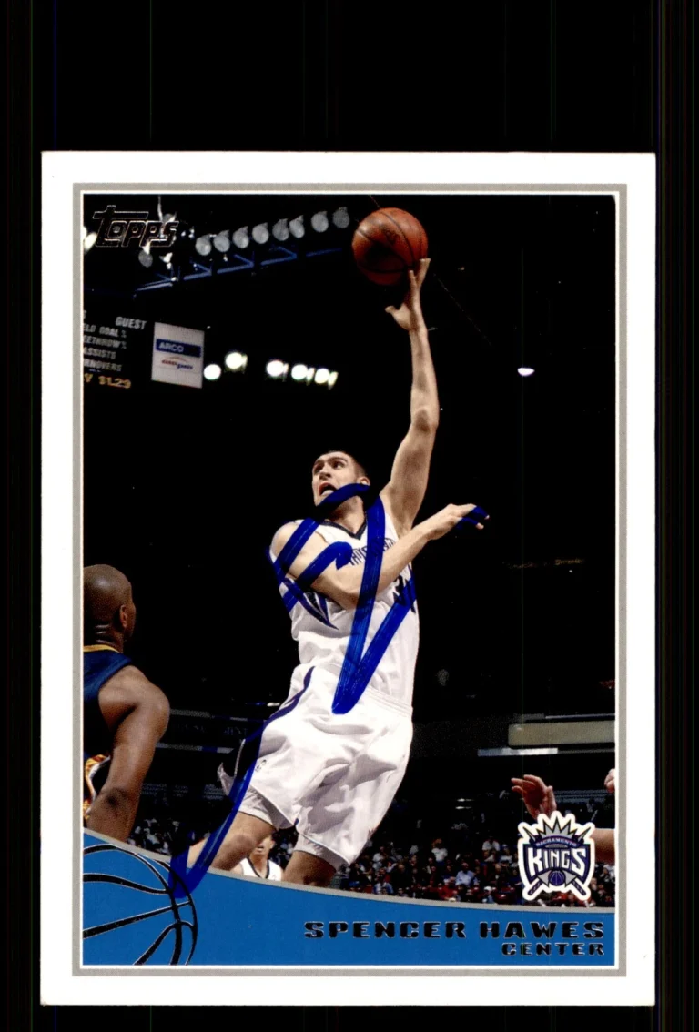 Signed Basketball Card Auto Spencer Hawes 2009-10 Topps #266 Sacramento Kings