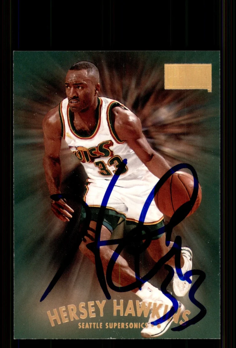 Signed Basketball Card Auto Hersey Hawkins 1997-98 SkyBox Premium #66