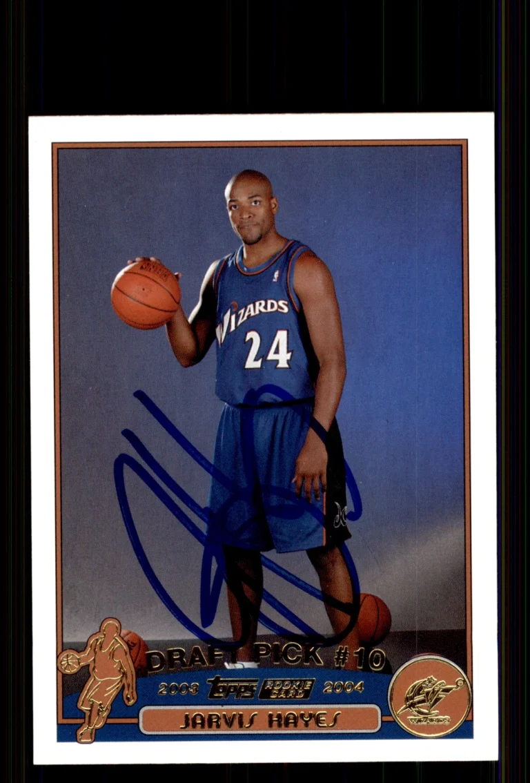 Signed Basketball Card Auto Jarvis Hayes 2003-04 Topps #230 Washington Wizards