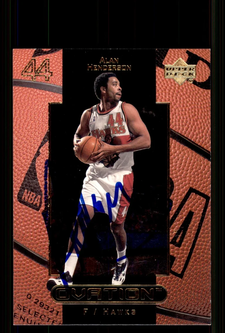 Signed Basketball Card Auto Alan Henderson 1999-00 Upper Deck Ovation #2 Hawks