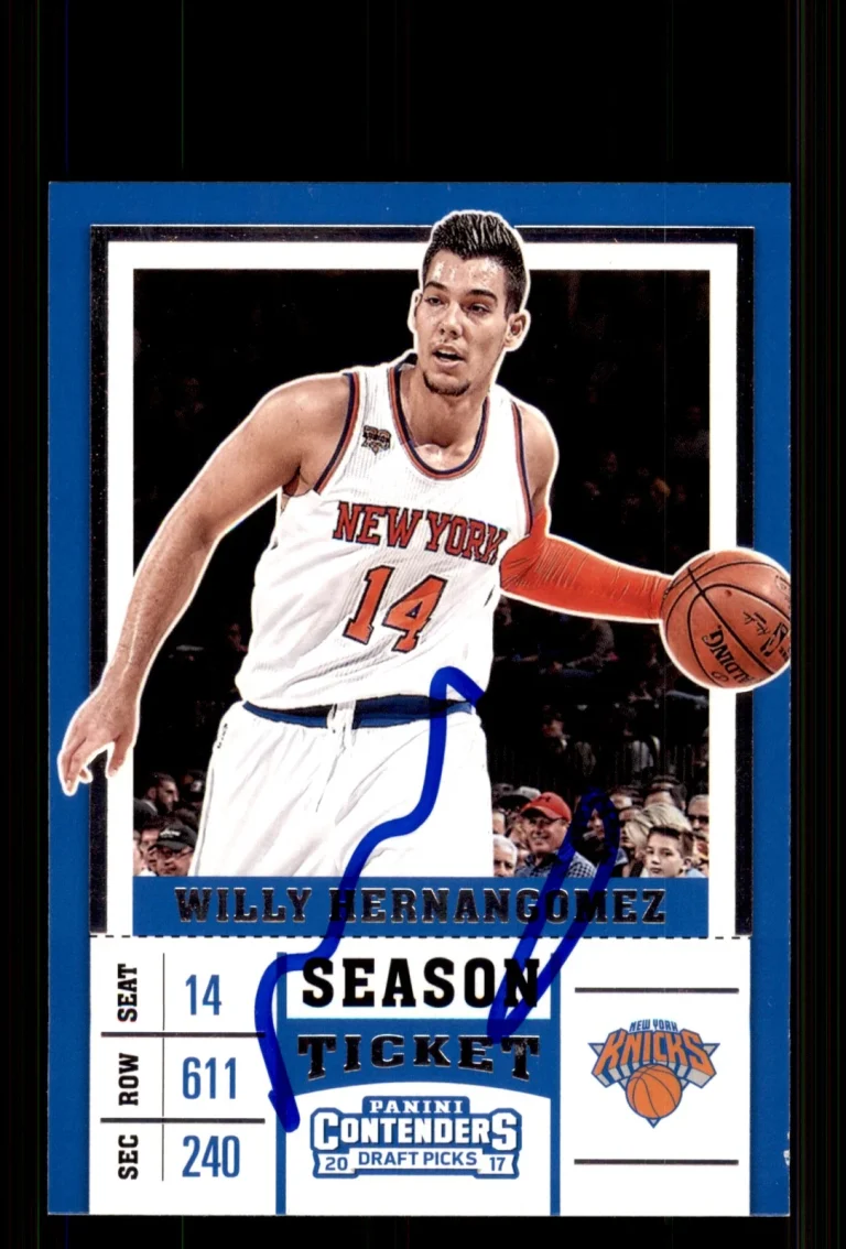 Signed Basketball Card Auto Willy Hernangomez 2017 Panini Contenders Draft #49