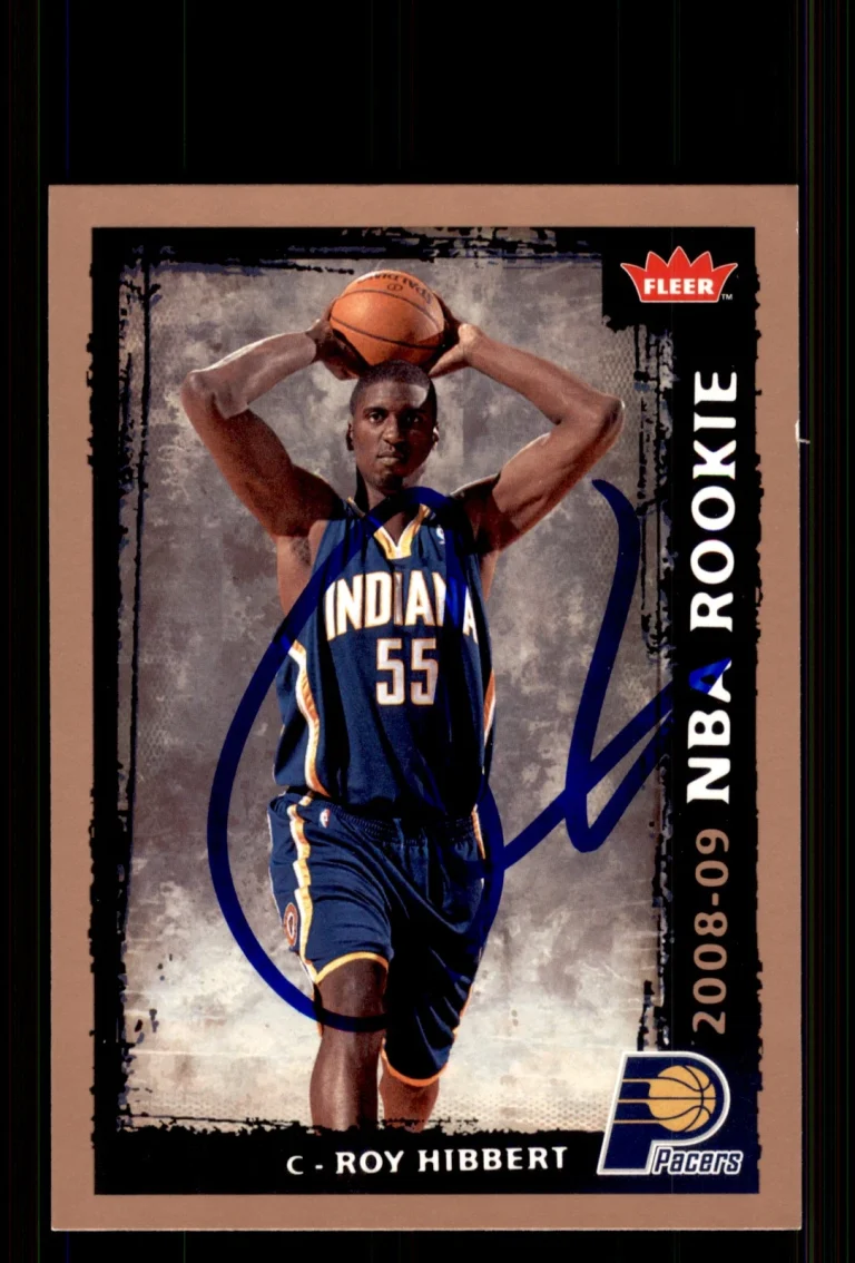 Signed Basketball Card Auto Roy Hibbert 2008-09 Fleer #217 Indiana Pacers