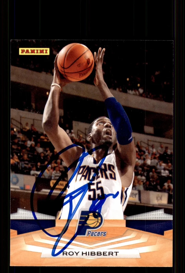Signed Basketball Card Auto Roy Hibbert 2009-10 Panini #88 Indiana Pacers