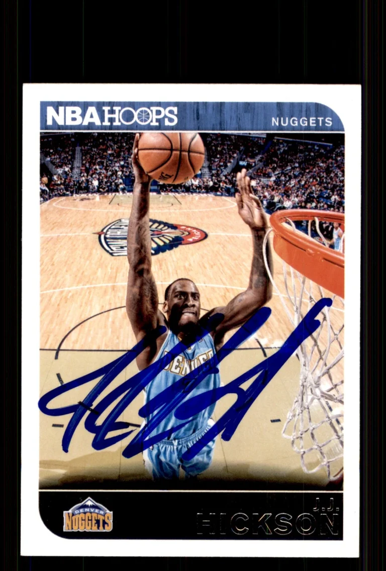 Signed Basketball Card Auto J.J. Hickson 2014-15 Hoops #57 Denver Nuggets