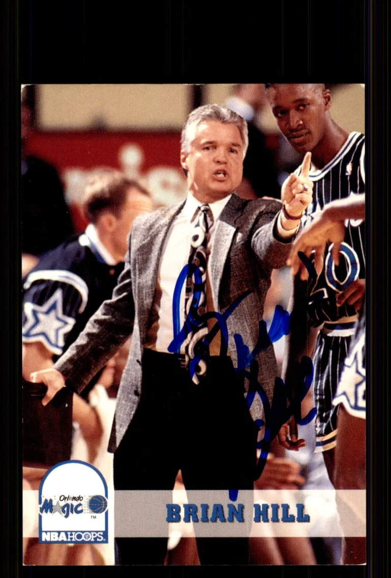 Signed Basketball Card Auto Brian Hill 1993-94 Hoops #248 Orlando Magic