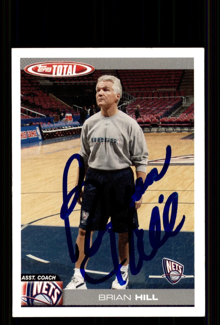 Signed Basketball Card Auto Brian Hill 2004-05 Topps Total #396 New Jersey Nets