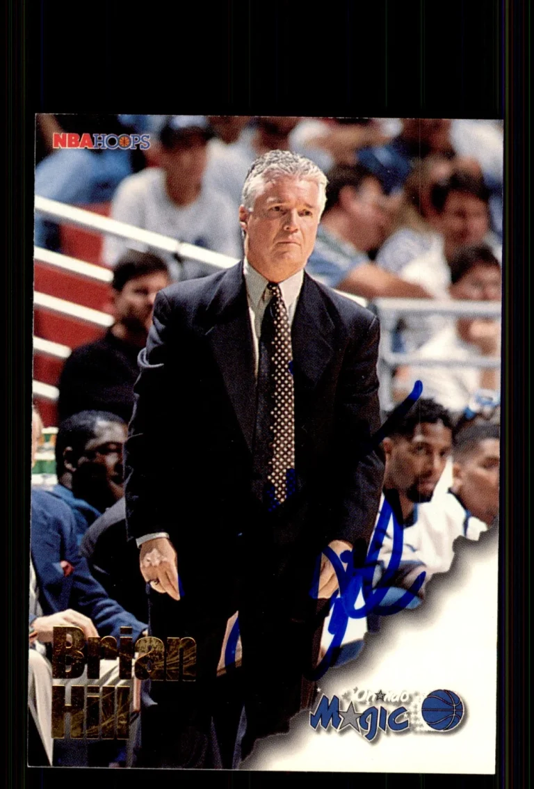 Signed Basketball Card Auto Brian Hill 1996-97 Hoops #267 Orlando Magic