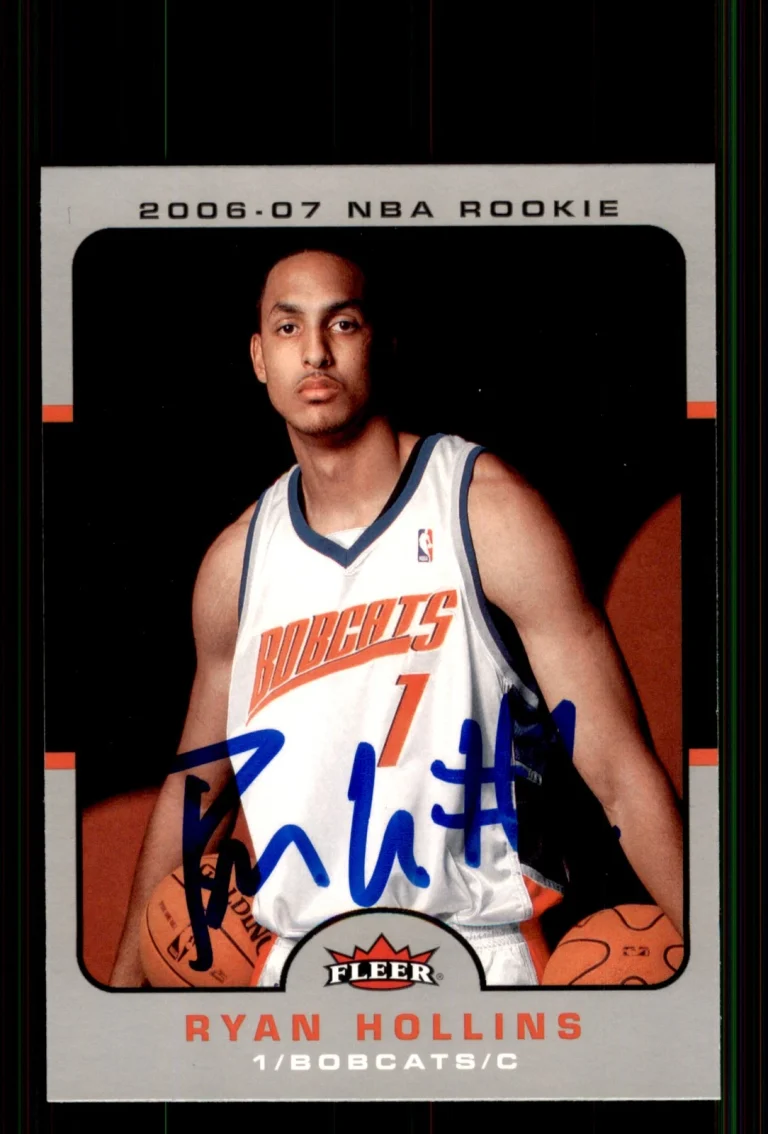 Signed Basketball Card Auto Ryan Hollins 2006-07 Fleer #239 Charlotte Bobcats