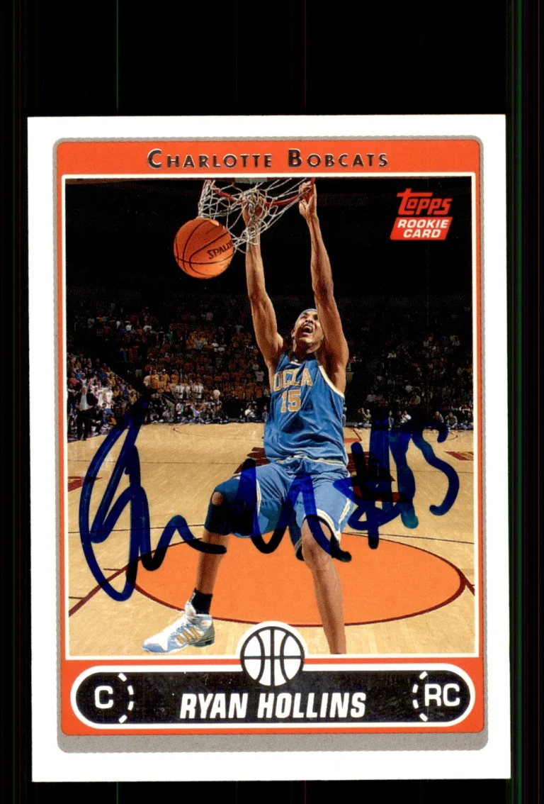 Signed Basketball Card Auto Ryan Hollins 2006-07 Topps #225 Charlotte Bobcats