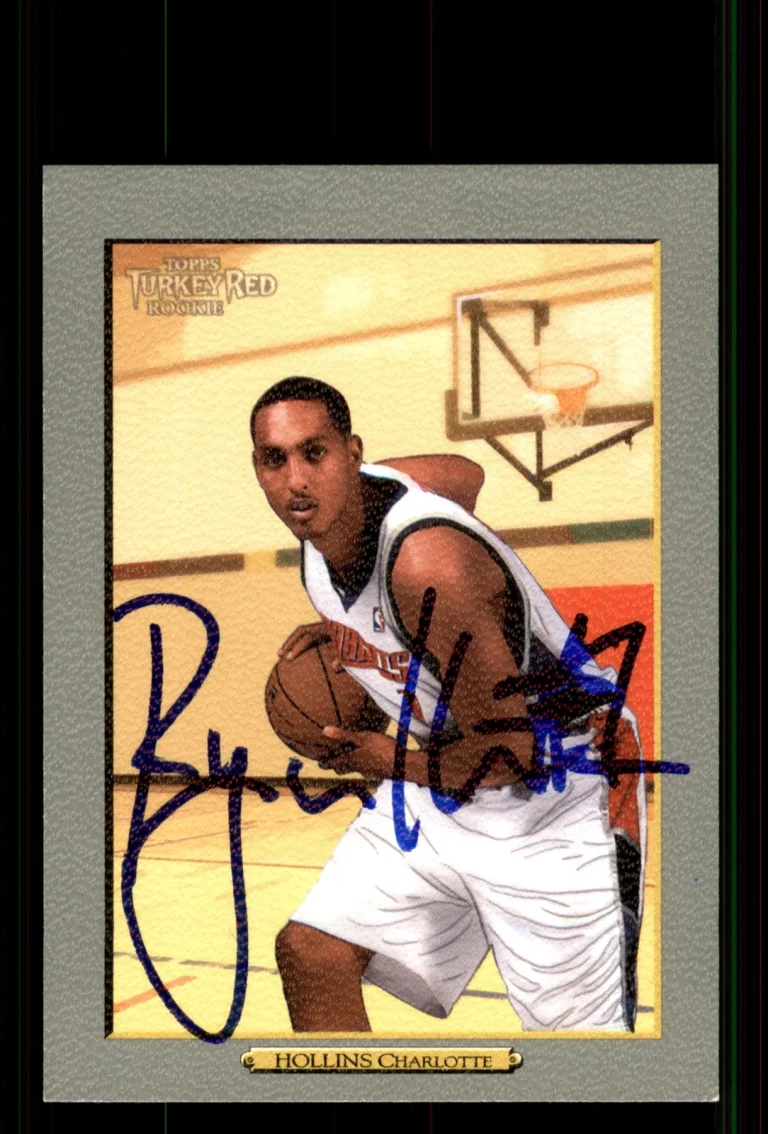 Signed Basketball Card Auto Ryan Hollins 2006-07 Topps Turkey Red #215 Bobcats