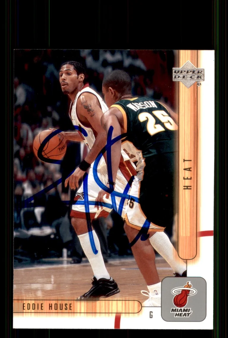 Signed Basketball Card Auto Eddie House 2001-02 Upper Deck #317 Miami Heat