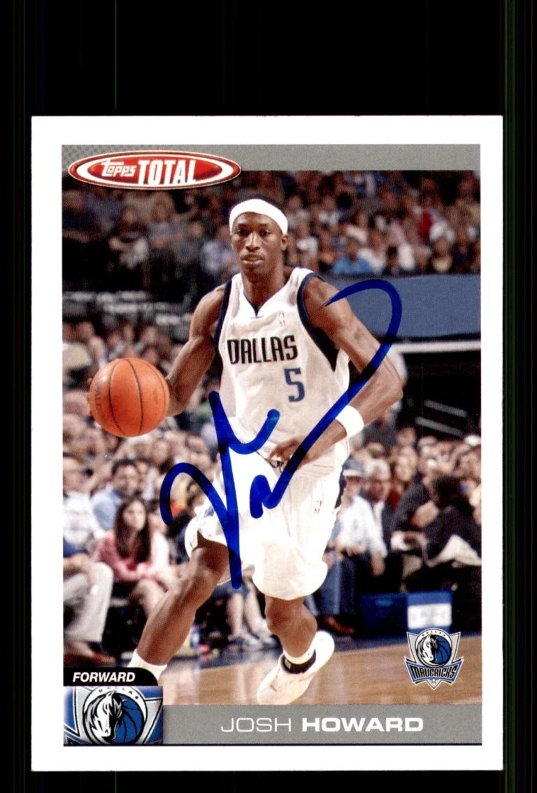 Signed Basketball Card Auto Josh Howard 2004-05 Topps Total #162 Mavericks