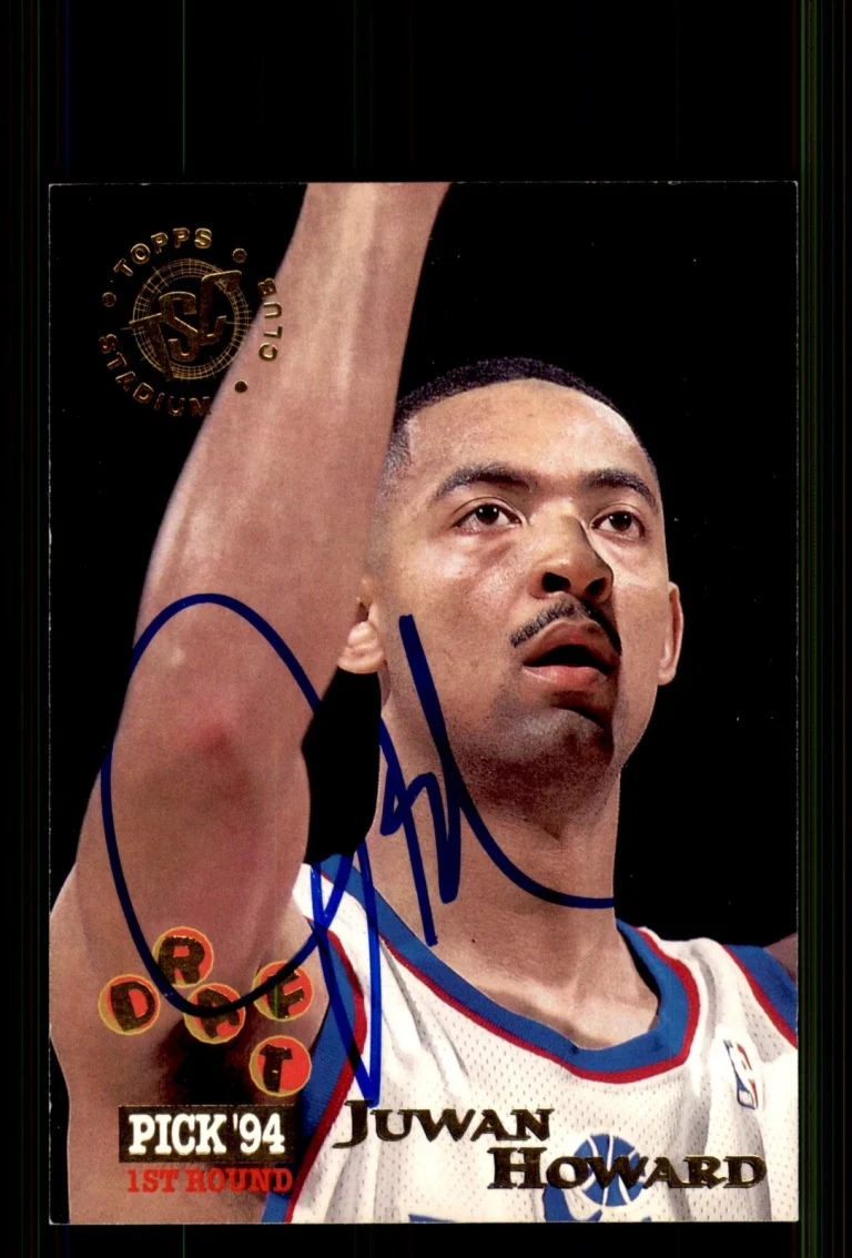 Signed Basketball Card Auto Juwan Howard 1994-95 Stadium Club #210 Bullets