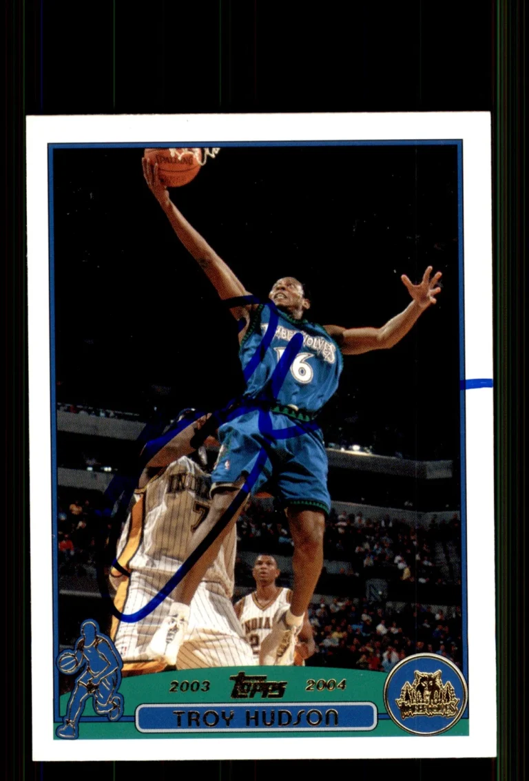 Signed Basketball Card Auto Troy Hudson 2003-04 Topps #74 Timberwolves