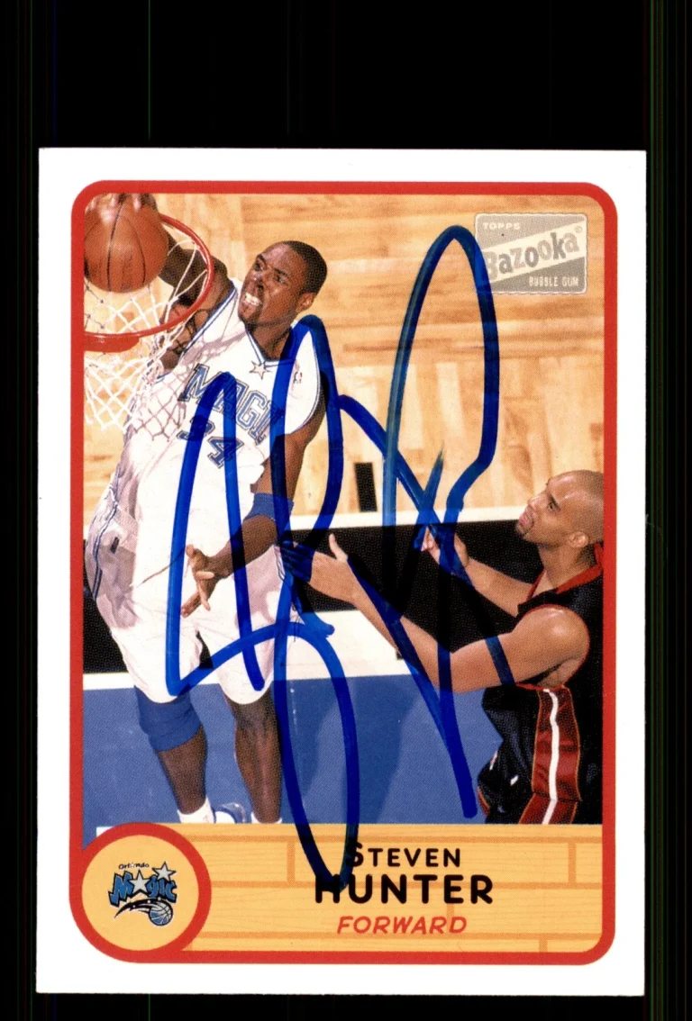 Signed Basketball Card Auto Steven Hunter 2003-04 Bazooka #139 Orlando Magic