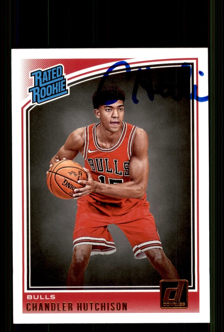 Signed Basketball Card Auto Chandler Hutchison 2018-19 Donruss #166 Bulls