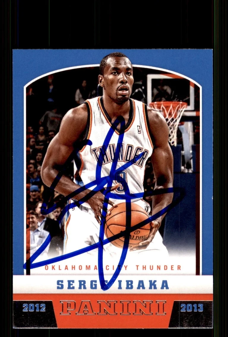 Signed Basketball Card Auto Serge Ibaka 2012-13 Panini #150 Thunder