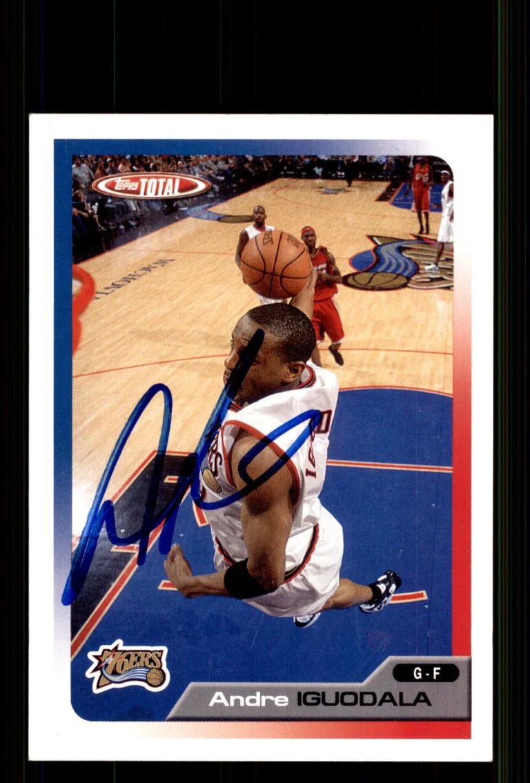 Signed Basketball Card Auto Andre Iguodala 2005-06 Topps Total #23 76ers