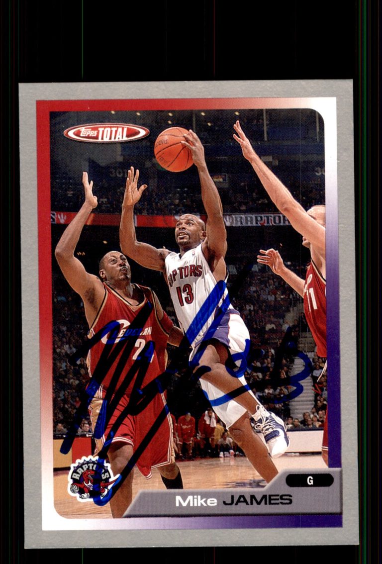 Signed Basketball Card Auto Mike James 2005-06 Topps Total #33 Raptors Silver