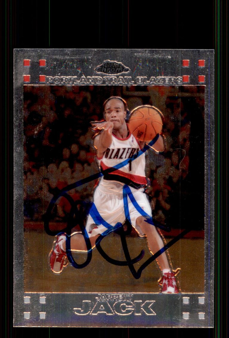 Signed Basketball Card Auto Jarrett Jack 2007-08 Topps Chrome #86 Trail Blazers