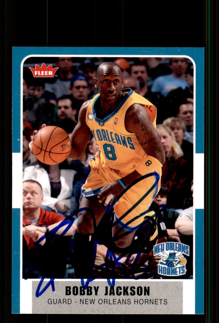 Signed Basketball Card Auto Bobby Jackson 2007-08 Fleer #135 Hornets