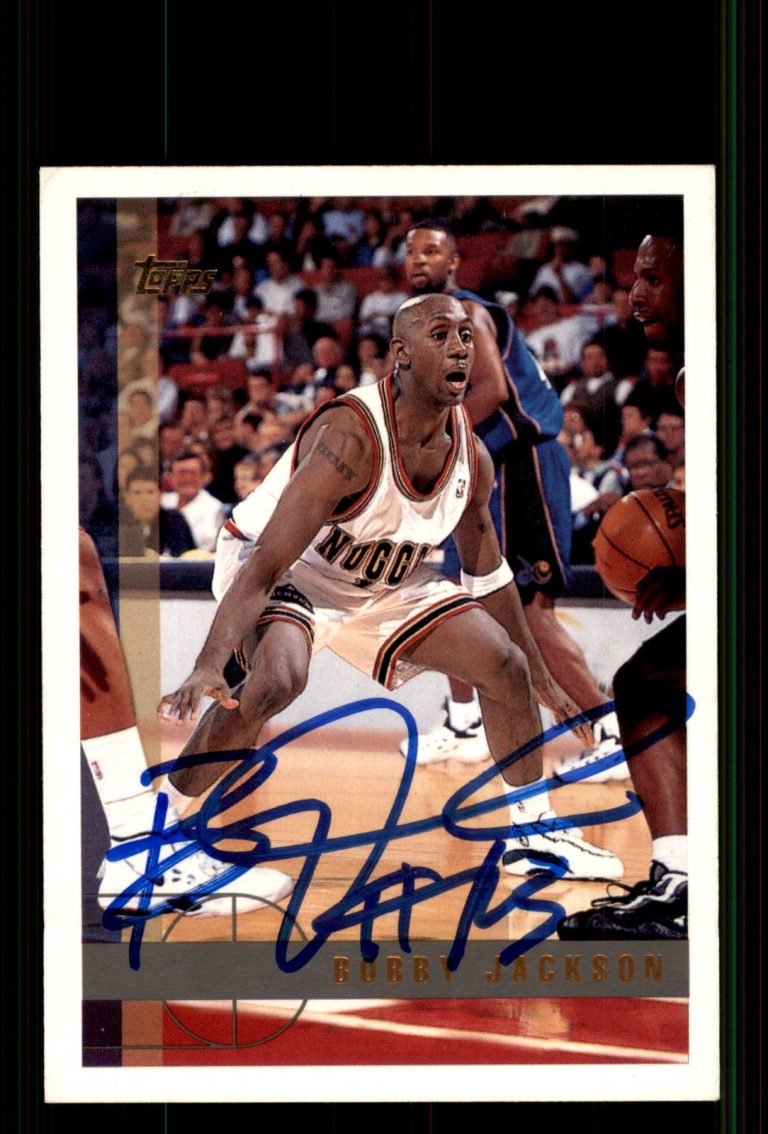 Signed Basketball Card Auto Bobby Jackson 1997-98 Topps #121 Denver Nuggets