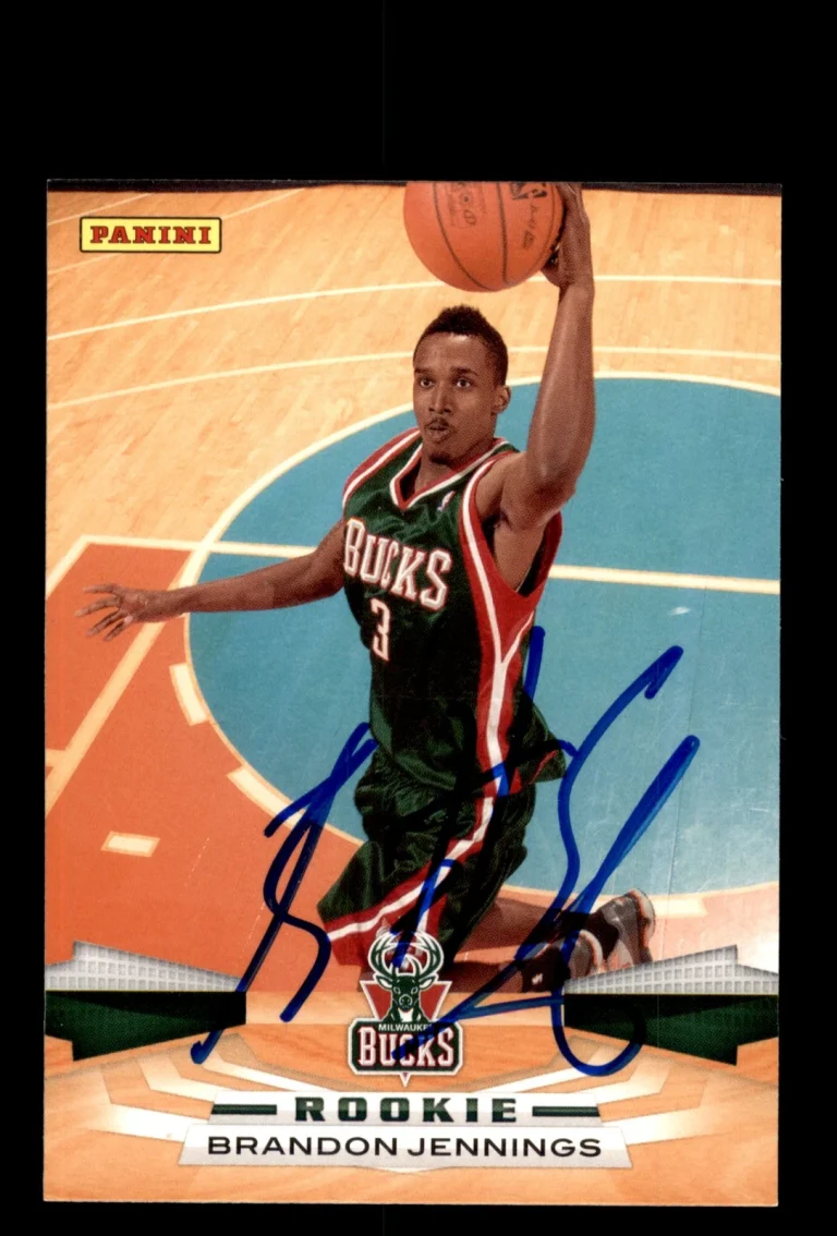 Signed Basketball Card Auto Brandon Jennings 2009-10 Panini #310 Milwaukee Bucks