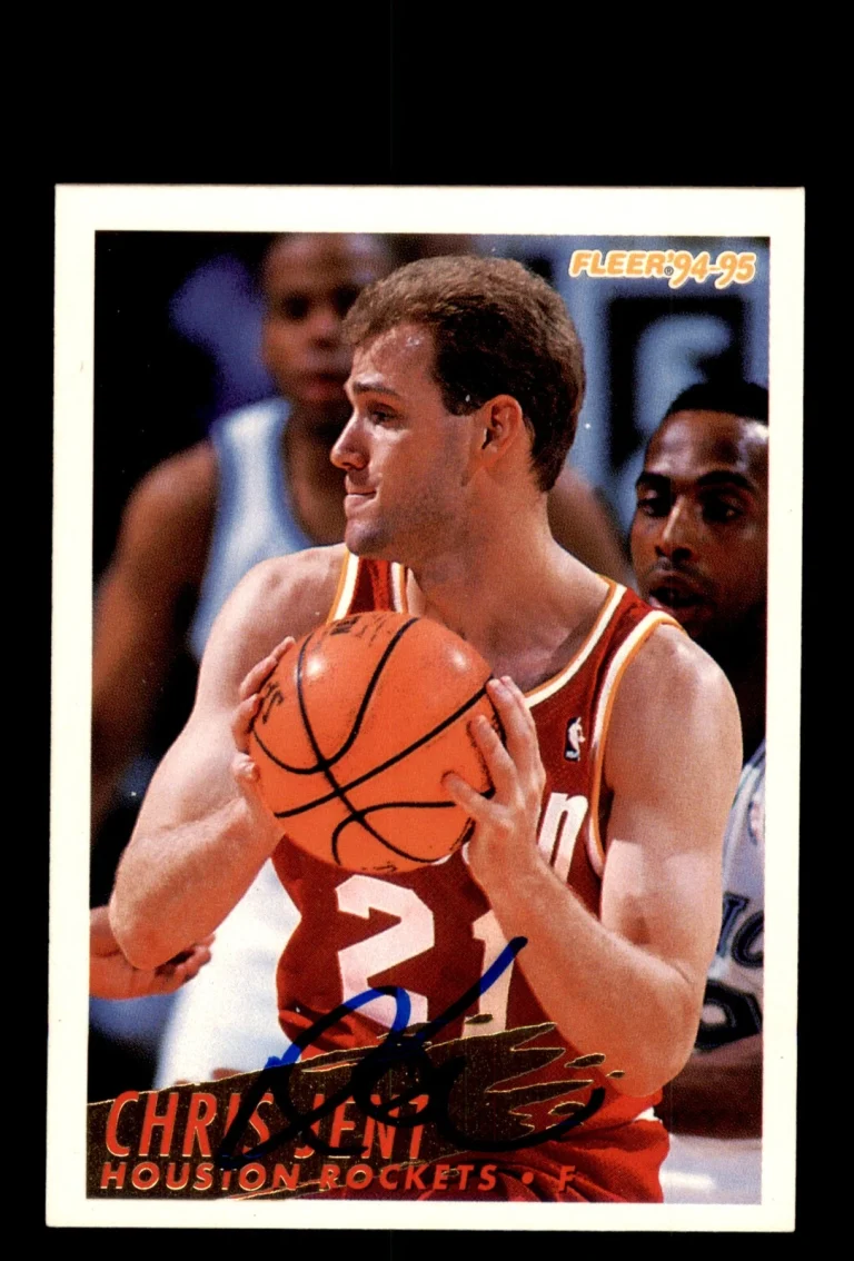 Signed Basketball Card Auto Chris Jent 1994-95 Fleer #292 Houston Rockets