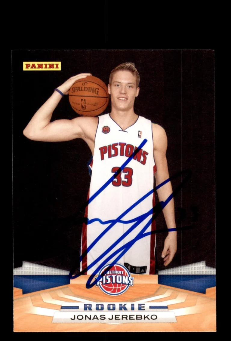 Signed Basketball Card Auto Jonas Jerebko 2009-10 Panini #347 Detroit Pistons