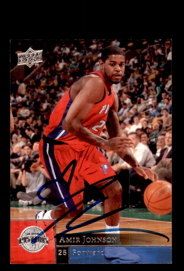 Signed Basketball Card Auto Amir Johnson 2009-10 Upper Deck #51 Detroit Pistons