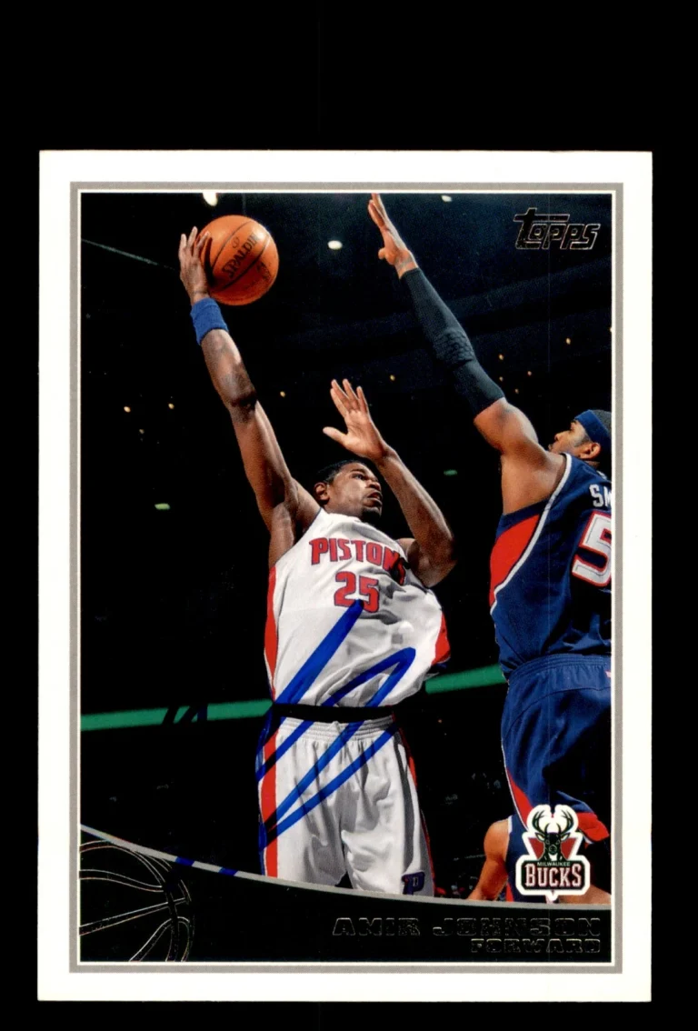 Signed Basketball Card Auto Amir Johnson 2009-10 Topps #80 Milwaukee Bucks