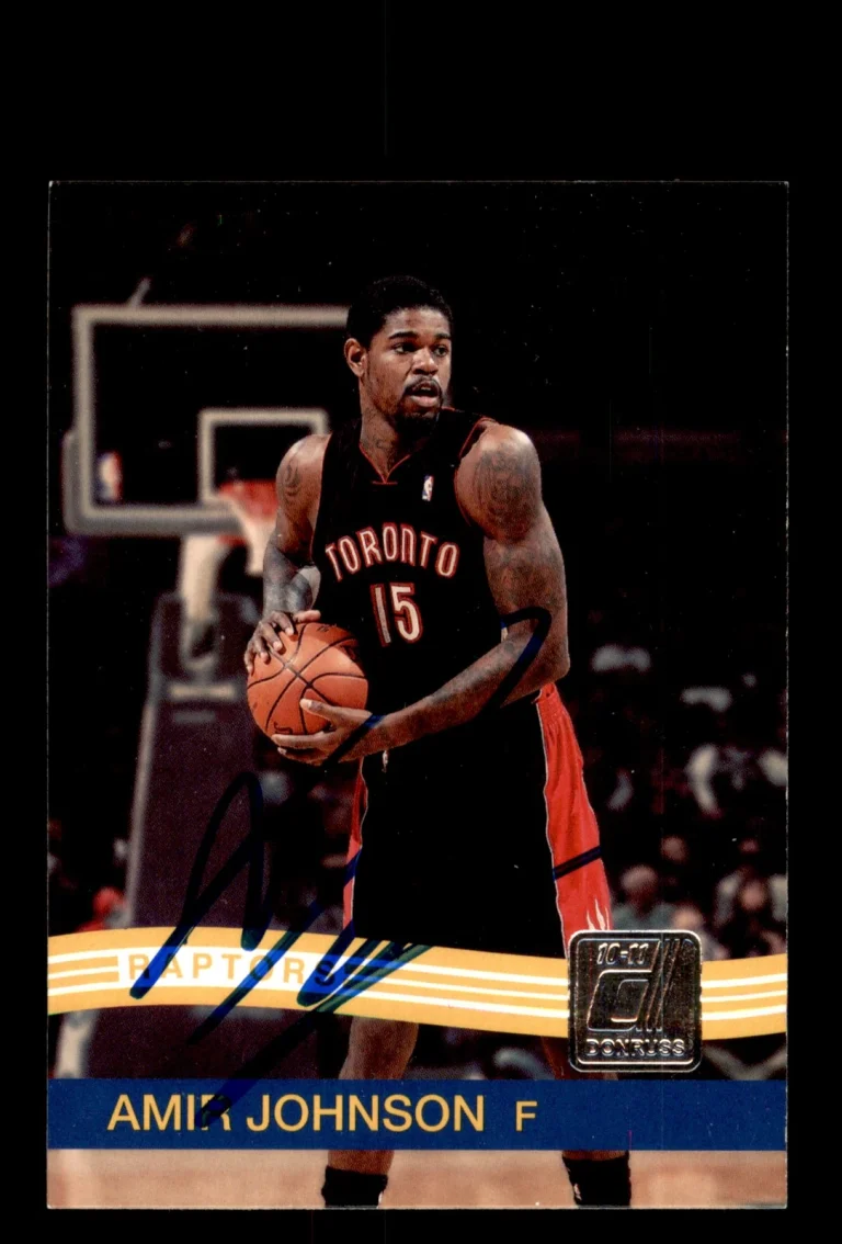 Signed Basketball Card Auto Amir Johnson 2010-11 Donruss #35 Toronto Raptors