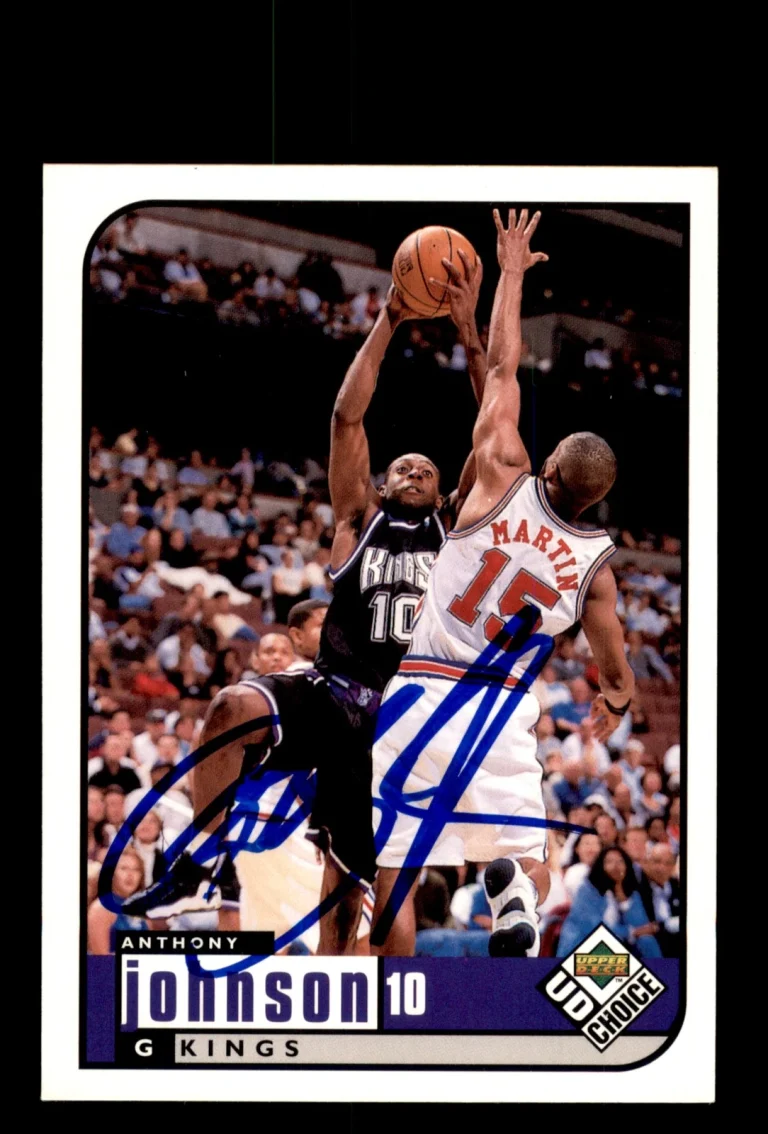 Signed Basketball Card Auto Anthony Johnson 1998-99 UD Choice #125 Kings