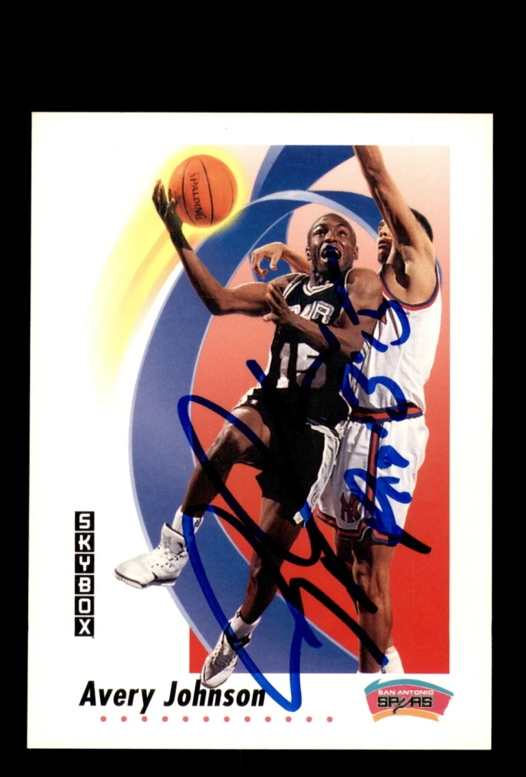Signed Basketball Card Auto Avery Johnson 1991-92 SkyBox #259 San Antonio Spurs
