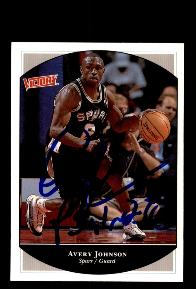 Signed Basketball Card Auto Avery Johnson 1999-00 Upper Deck Victory #232 Spurs