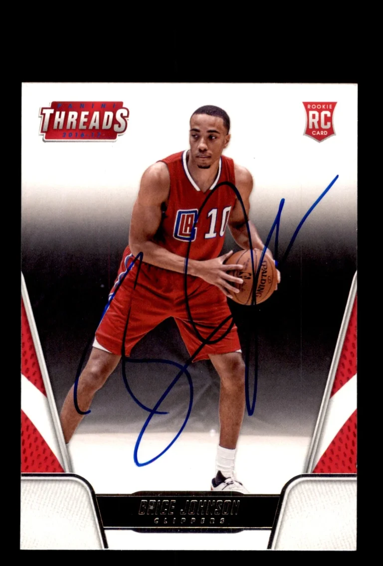 Signed Basketball Card Auto Brice Johnson 2016-17 Panini Threads #164 Clippers