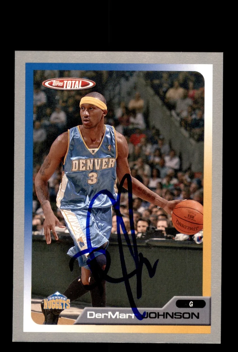 Signed Basketball Card Auto DerMarr Johnson 2005-06 Topps Total #167 Silver