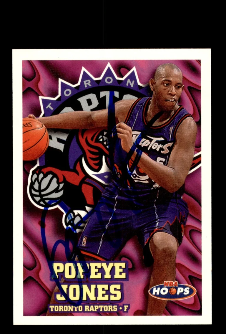 Signed Basketball Card Auto Popeye Jones 1997-98 Hoops #146 Toronto Raptors